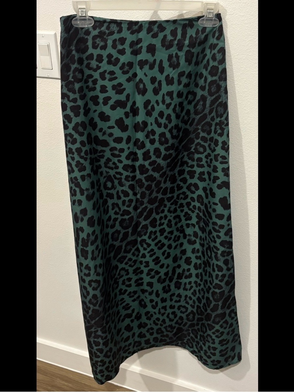 green leopard skirt